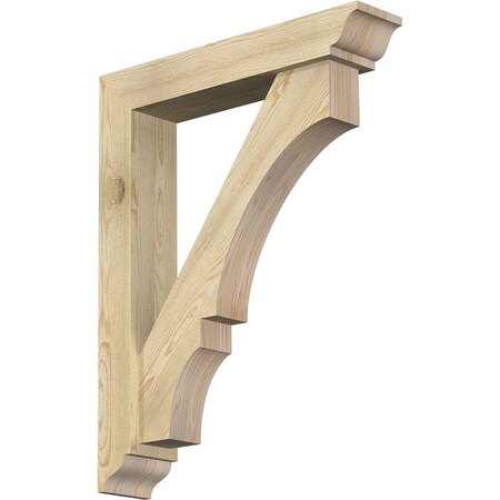 Ekena Millwork Balboa Traditional Rough Sawn Bracket w/ Offset Brace, Douglas Fir, 6"W x 30"D x 38"H BKT0604X30X38BOA01RDF